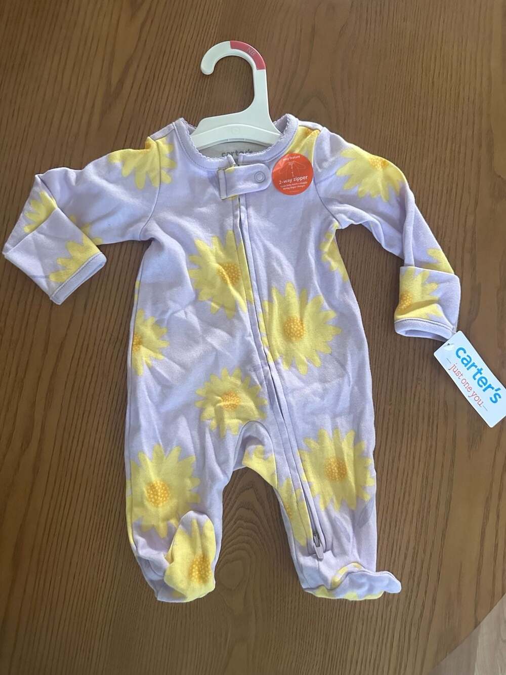 Carter's Baby Girl Sunflower Footed Pajamas, Newborn (0m)